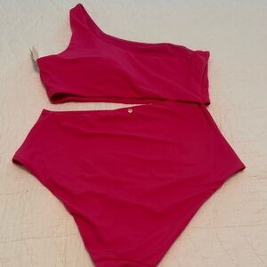 Victoria's Secret One-Shoulder Pink Swim One Piece